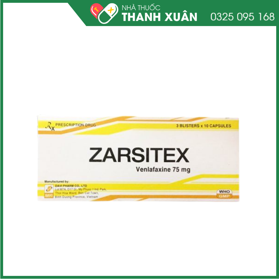 Zarsitex điều trị trầm cảm