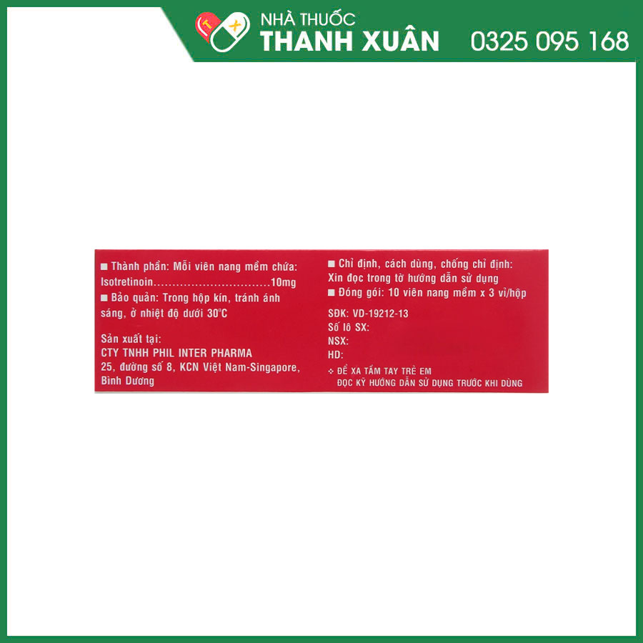 Aju Akinol 10mg thuốc điều trị mụn trứng cá