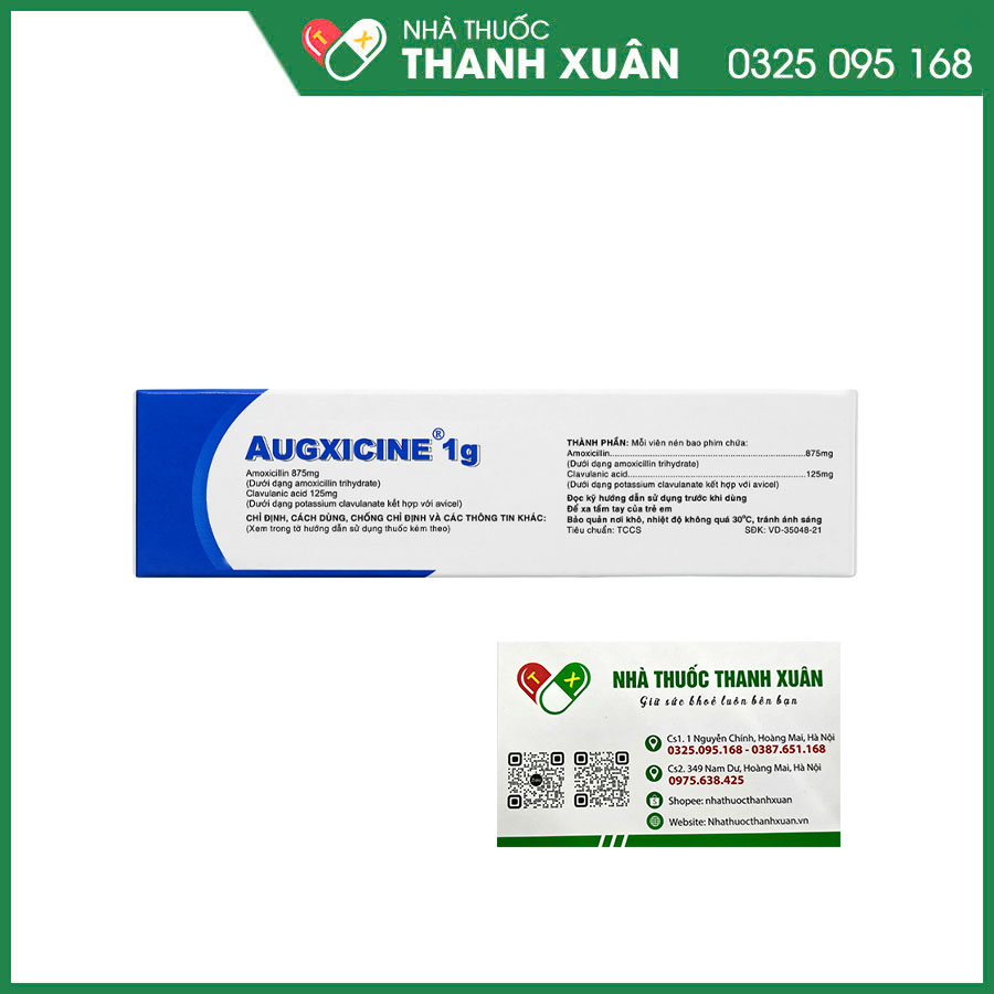 Augxicine 1g điều trị các nhiễm khuẩn hô hấp, tiết niệu, da–mô mềm, xương–khớp và nha khoa