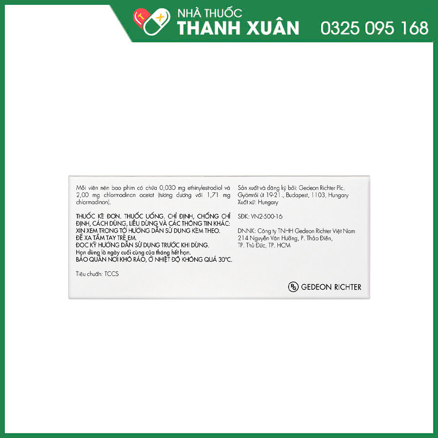 Belara 0.03mg/2mg thuốc tránh thai hằng ngày