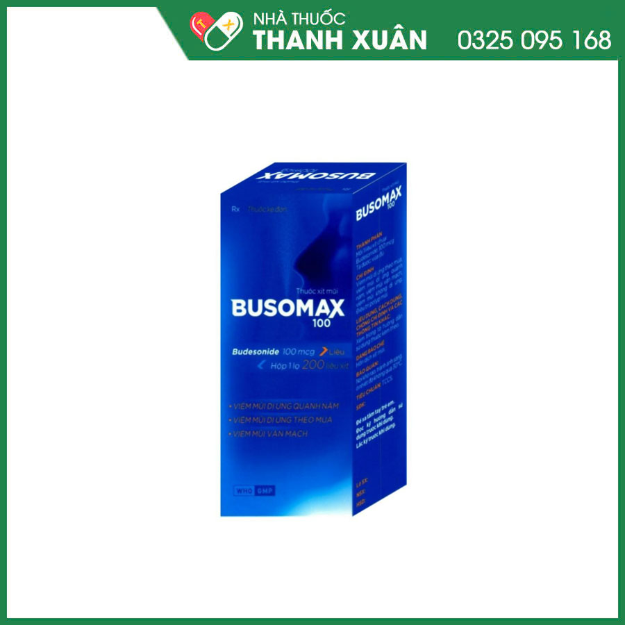 Busomax 100 thuốc xịt mũi điều trị viêm mũi dị ứng, polyp mũi