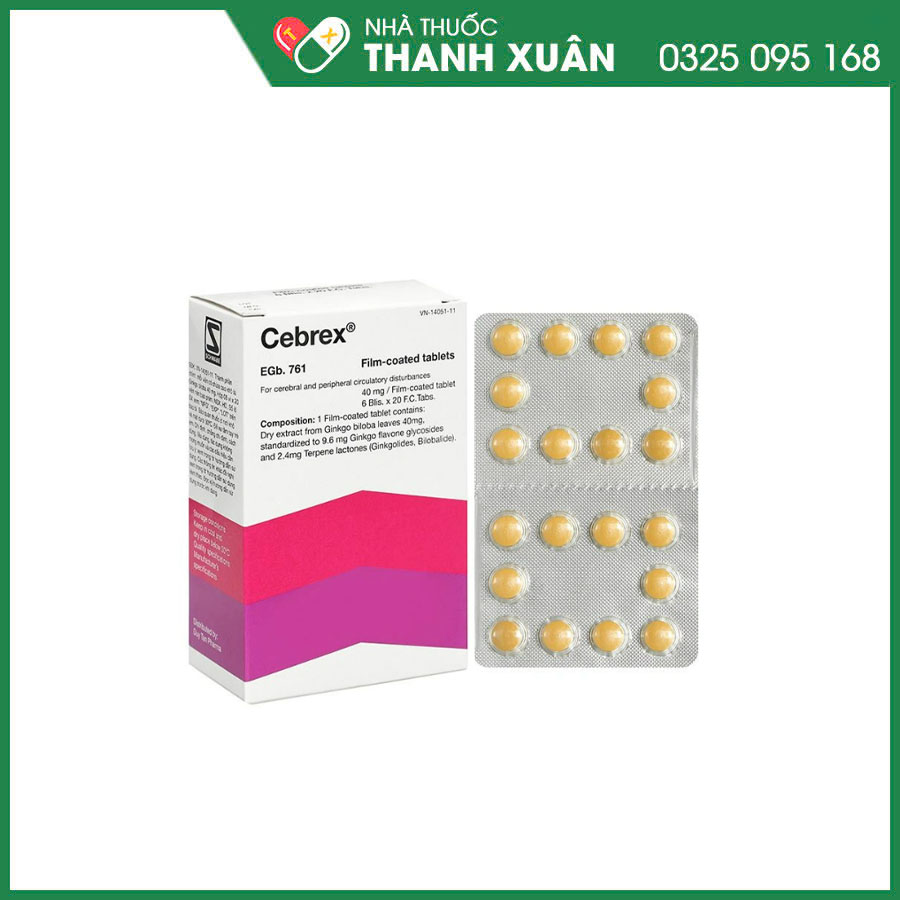 Cebrex 40mg thuốc điều trị rối loạn tuần hoàn não, tuần hoàn ngoại biên