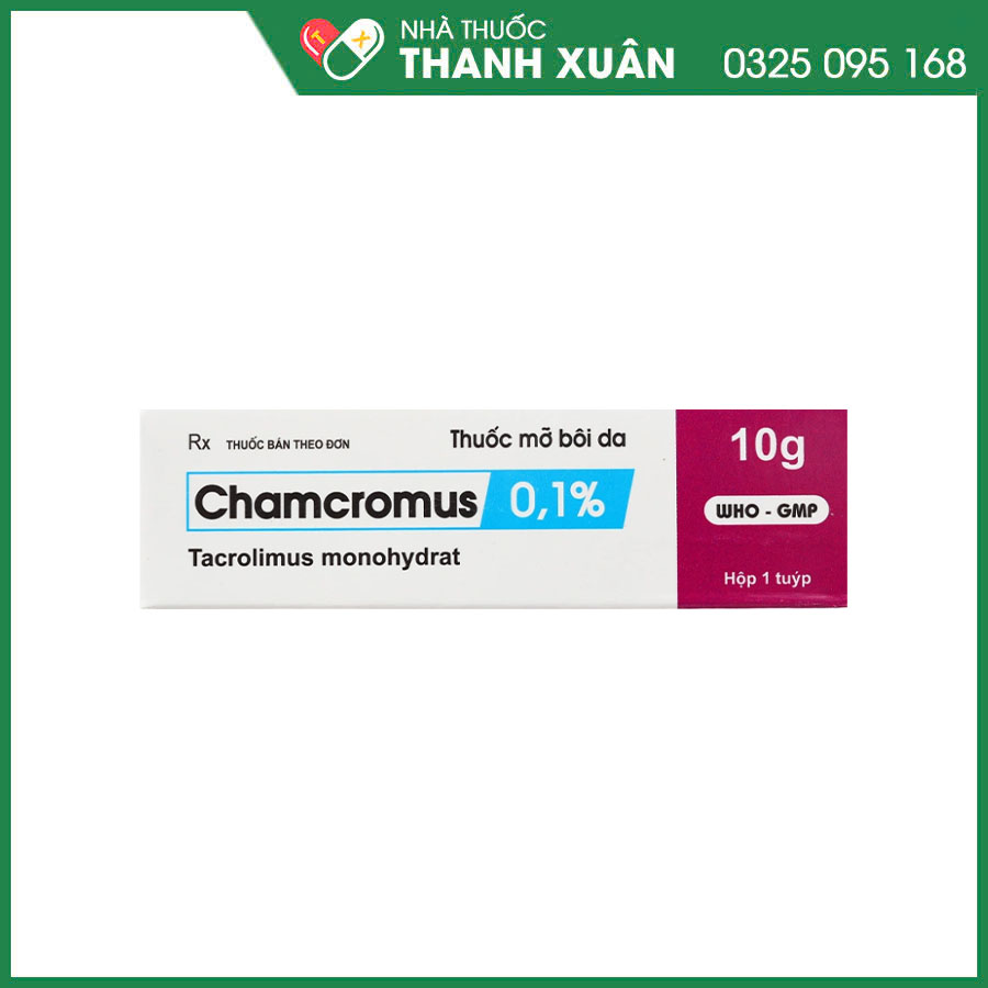 Chamcromus 0,1% kem bôi điều trị chàm (Eczema), viêm da vừa đến nặng