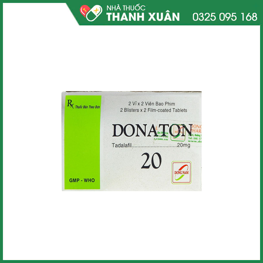 Donaton 20 thuốc điều trị rối loạn chức năng cương cứng dương vật