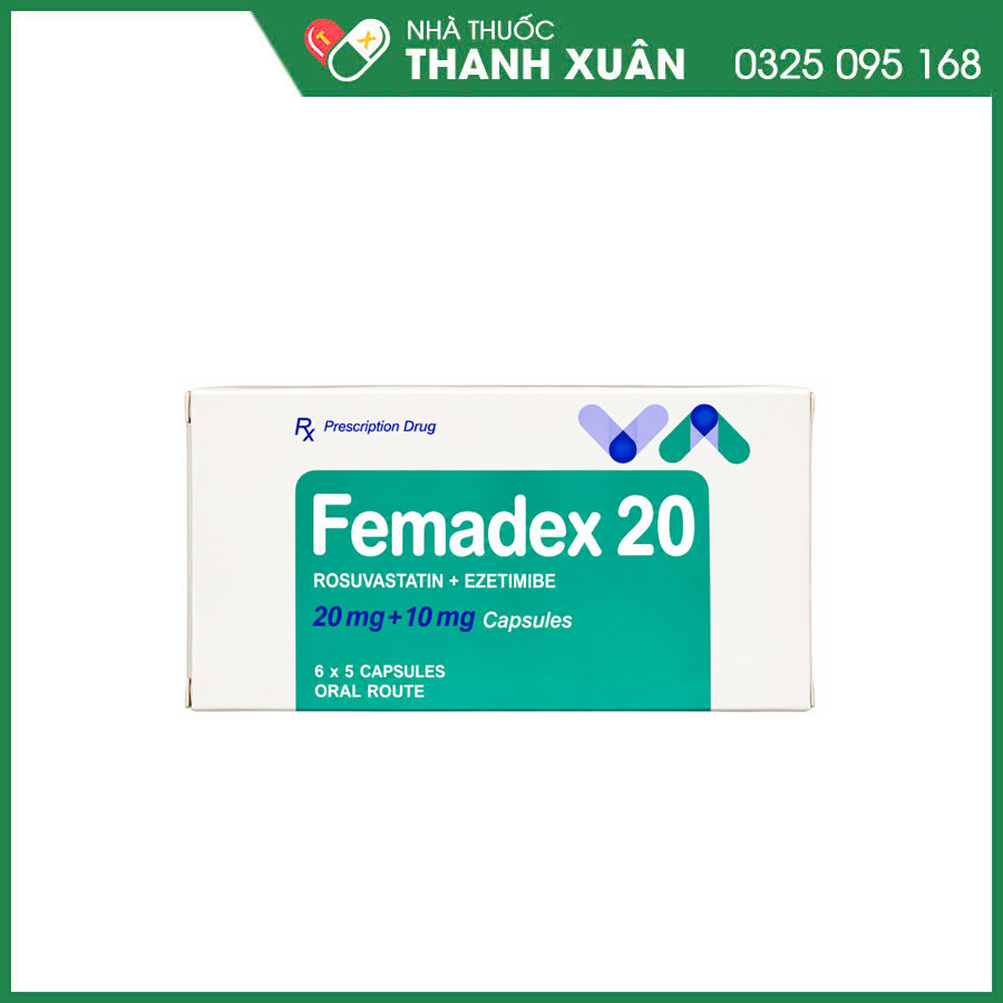 Femadex 20 thuốc điều trị tăng cholesterol máu và phòng ngừa bệnh tim mạch