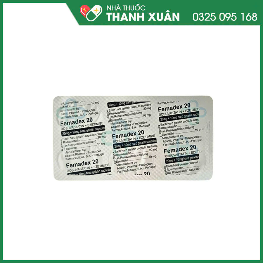Femadex 20 thuốc điều trị tăng cholesterol máu và phòng ngừa bệnh tim mạch