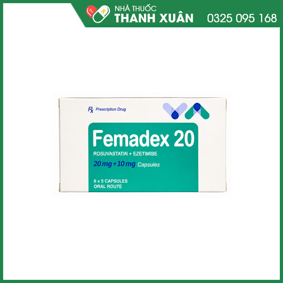 Femadex 20 thuốc điều trị tăng cholesterol máu và phòng ngừa bệnh tim mạch