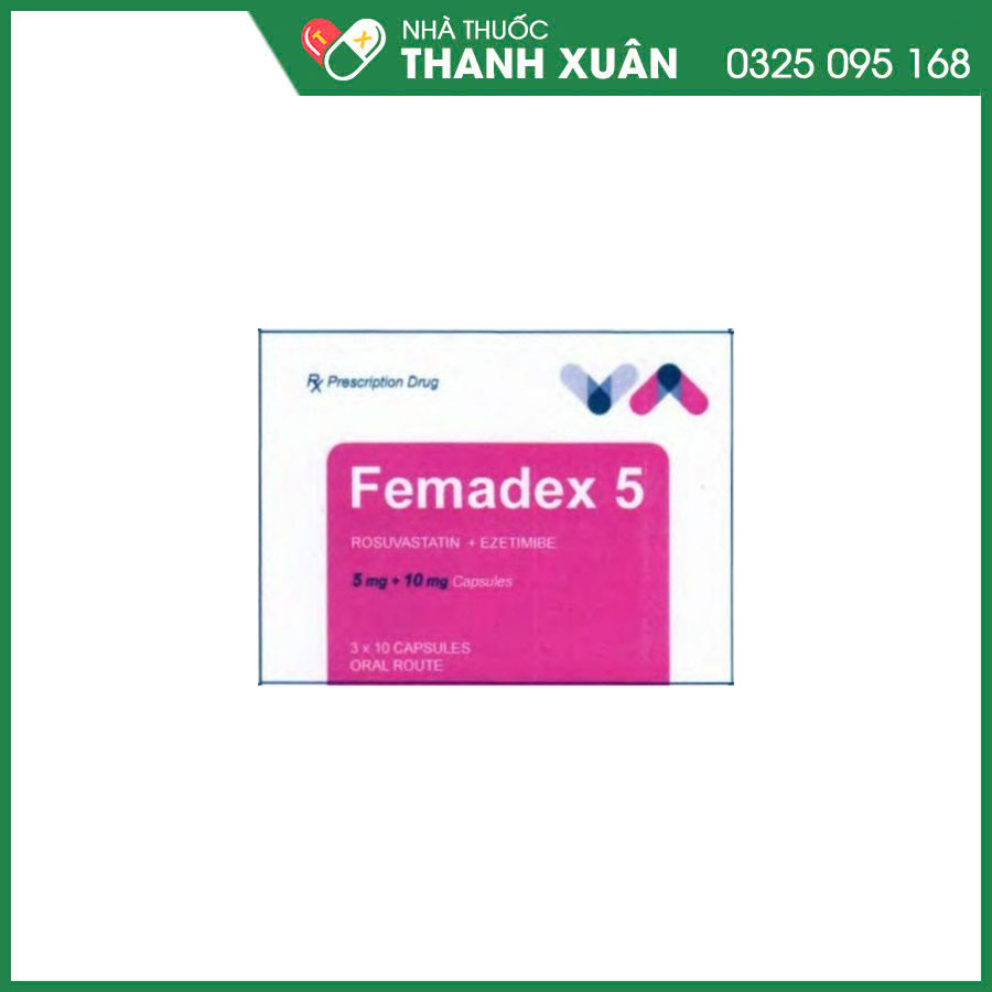 Femadex 5 thuốc điều trị tăng cholesterol máu và phòng ngừa bệnh tim mạch