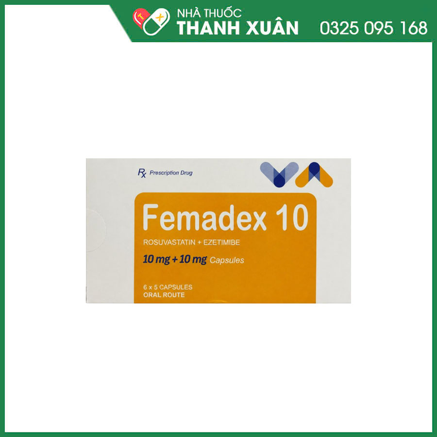 Femadex 10 thuốc điều trị tăng cholesterol máu và phòng ngừa bệnh tim mạch