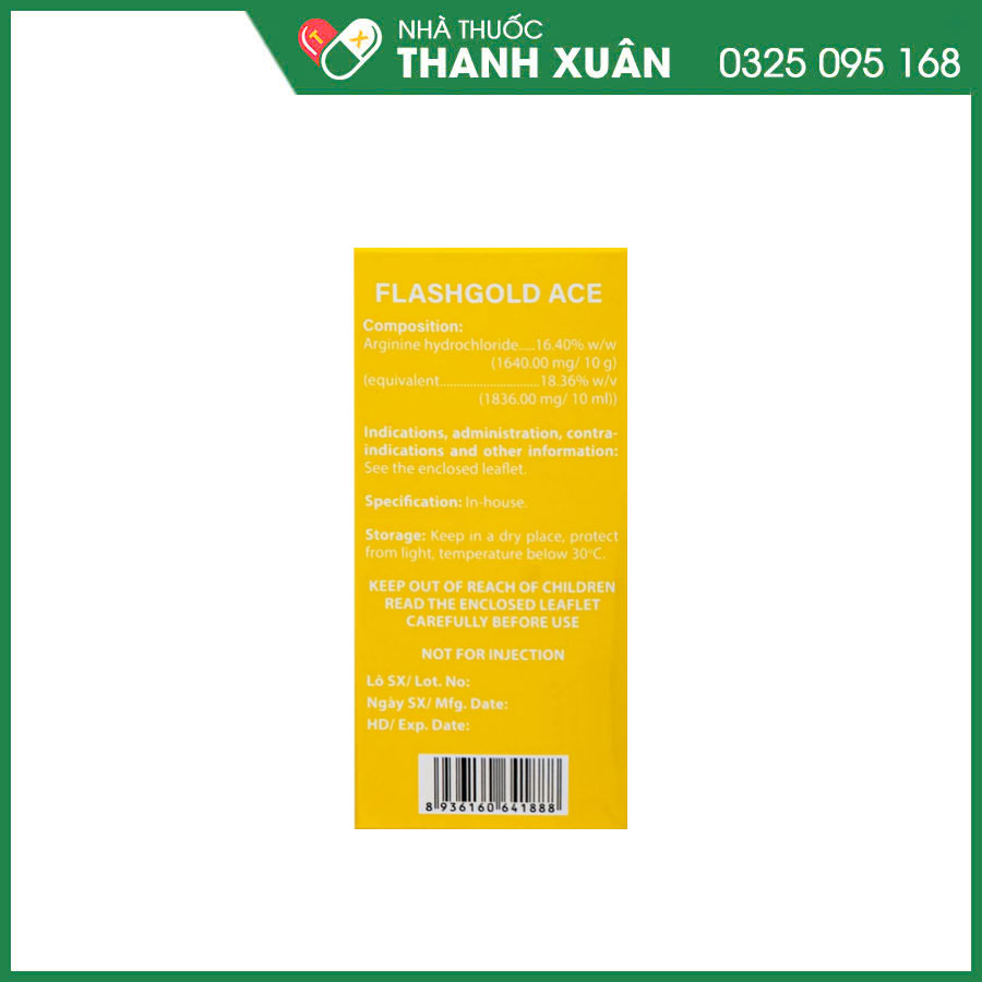 Flashgold ACE thuốc điều trị rối loạn tiêu hoá, suy nhược chức năng và tăng amoniac máu