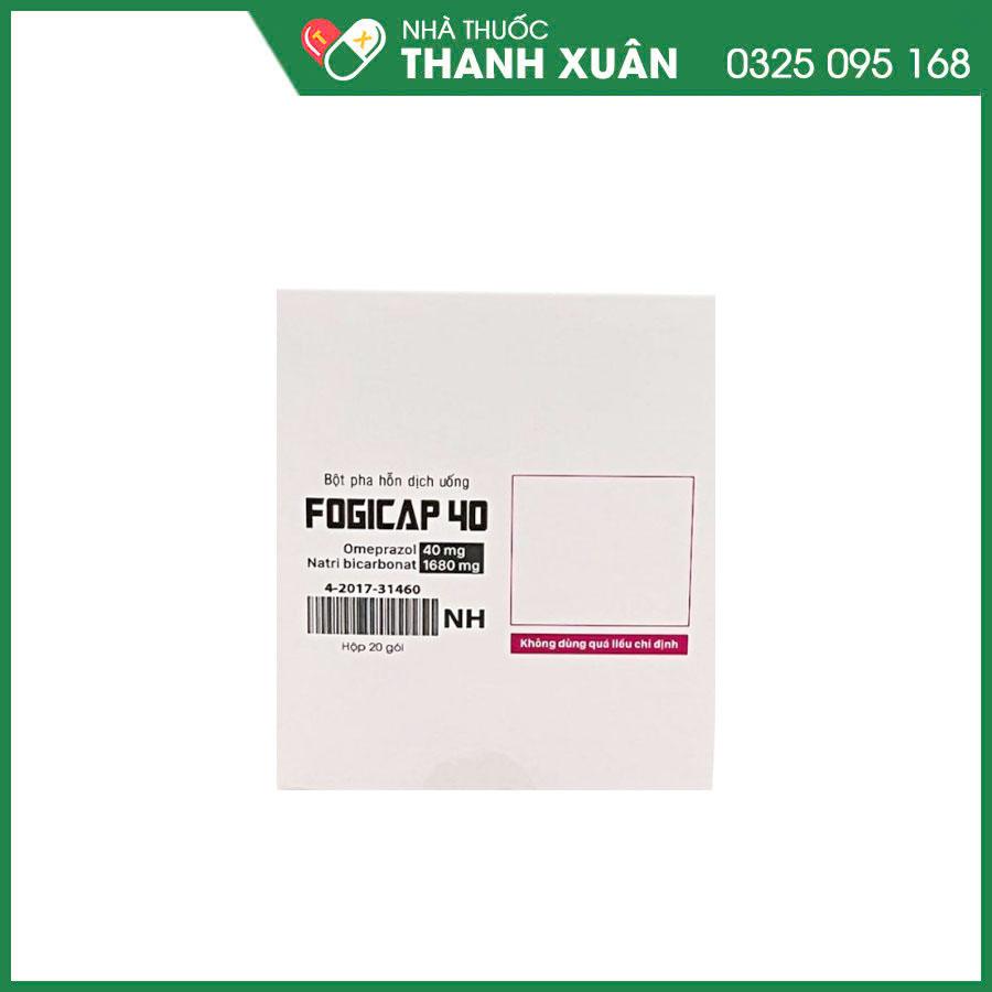 Fogicap 40 thuốc điều trị loét dạ dày–tá tràng, GERD và viêm thực quản ăn mòn