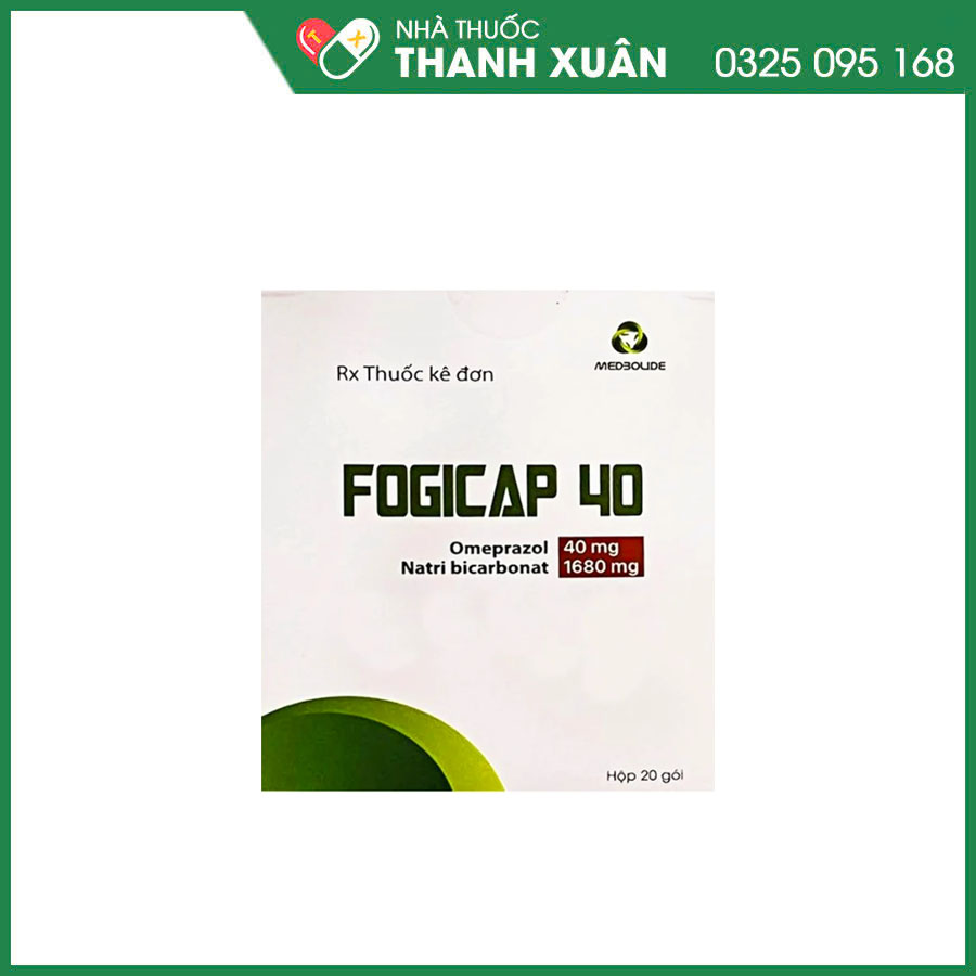 Fogicap 40 thuốc điều trị loét dạ dày–tá tràng, GERD và viêm thực quản ăn mòn