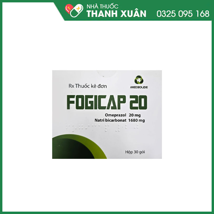 Fogicap 20 thuốc điều trị loét dạ dày–tá tràng, GERD và viêm thực quản ăn mòn