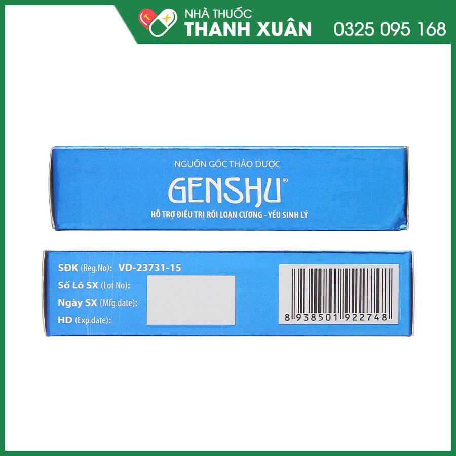 Genshu hỗ trợ trị rối loạn cương dương