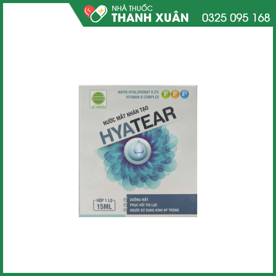 Hyatear giúp dưỡng mắt, phục hồi thị lực và rửa trôi bụi bẩn và thích hợp cho người đeo kính áp tròng