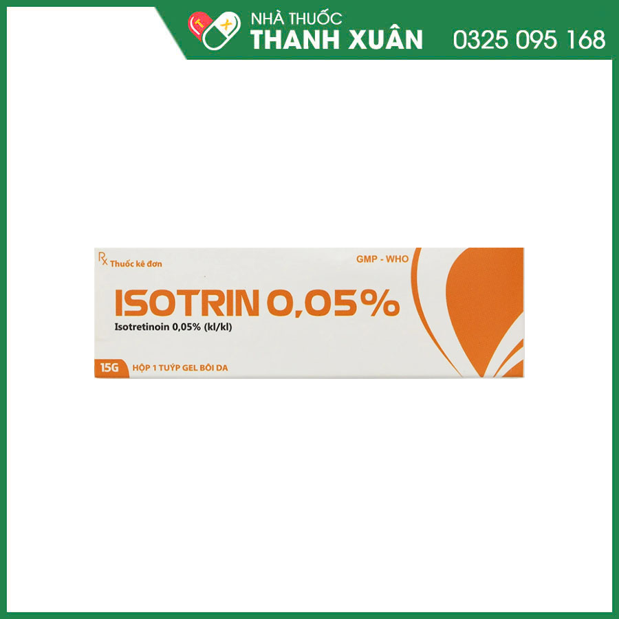 Isotrin 0,05% VCP kem bôi điều trị mụn trứng cá