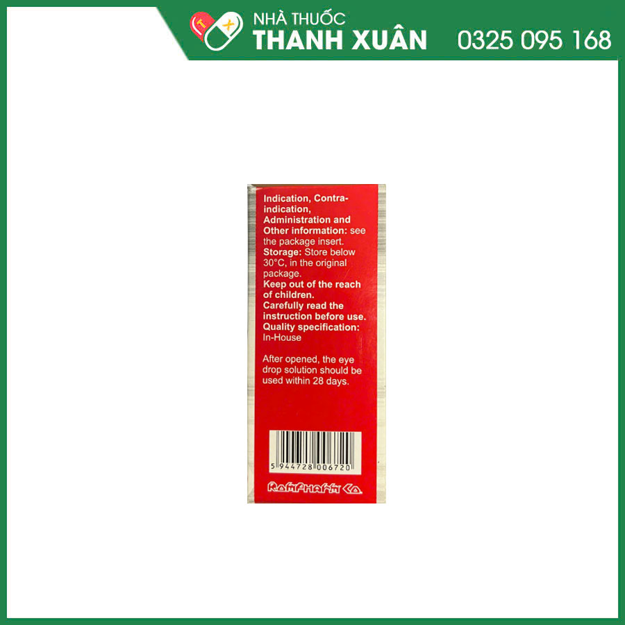 Letdion 0,5% thuốc tra  mắt điều trị các nhiễm khuẩn giác mạc