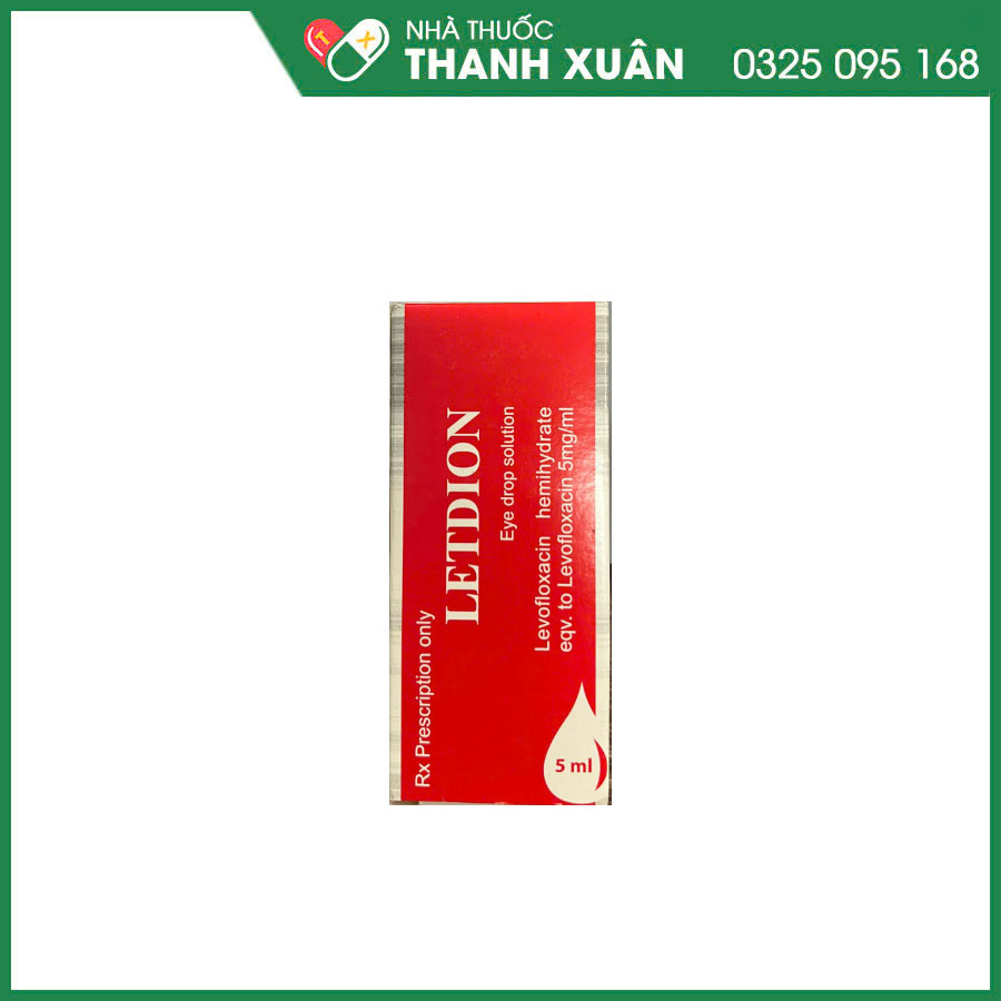 Letdion 0,5% thuốc tra  mắt điều trị các nhiễm khuẩn giác mạc