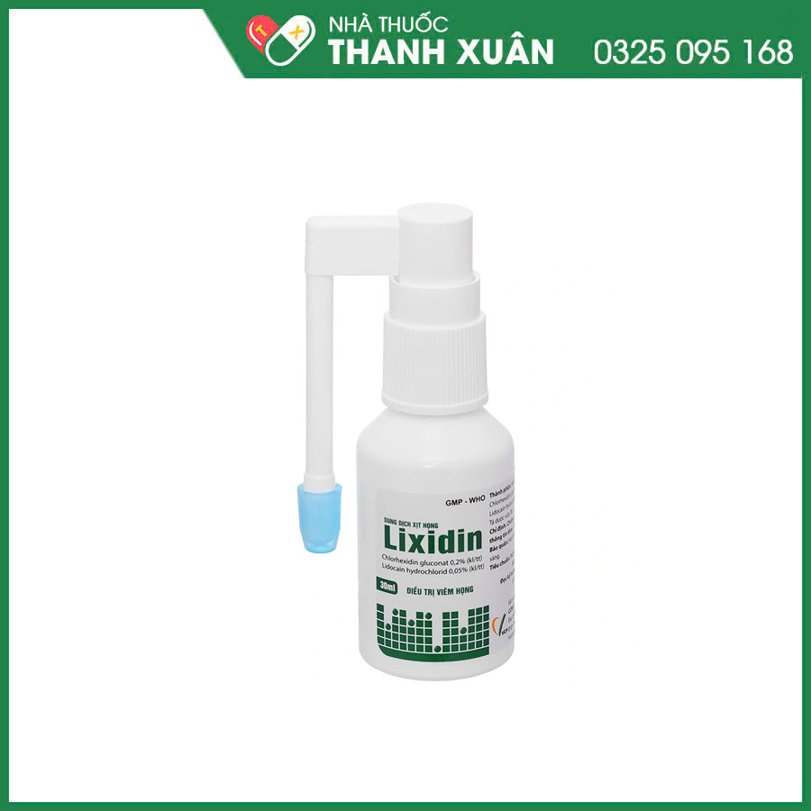 Lixidin thuốc xịt họng làm giảm triệu chứng viêm họng, khản tiếng và đau họng