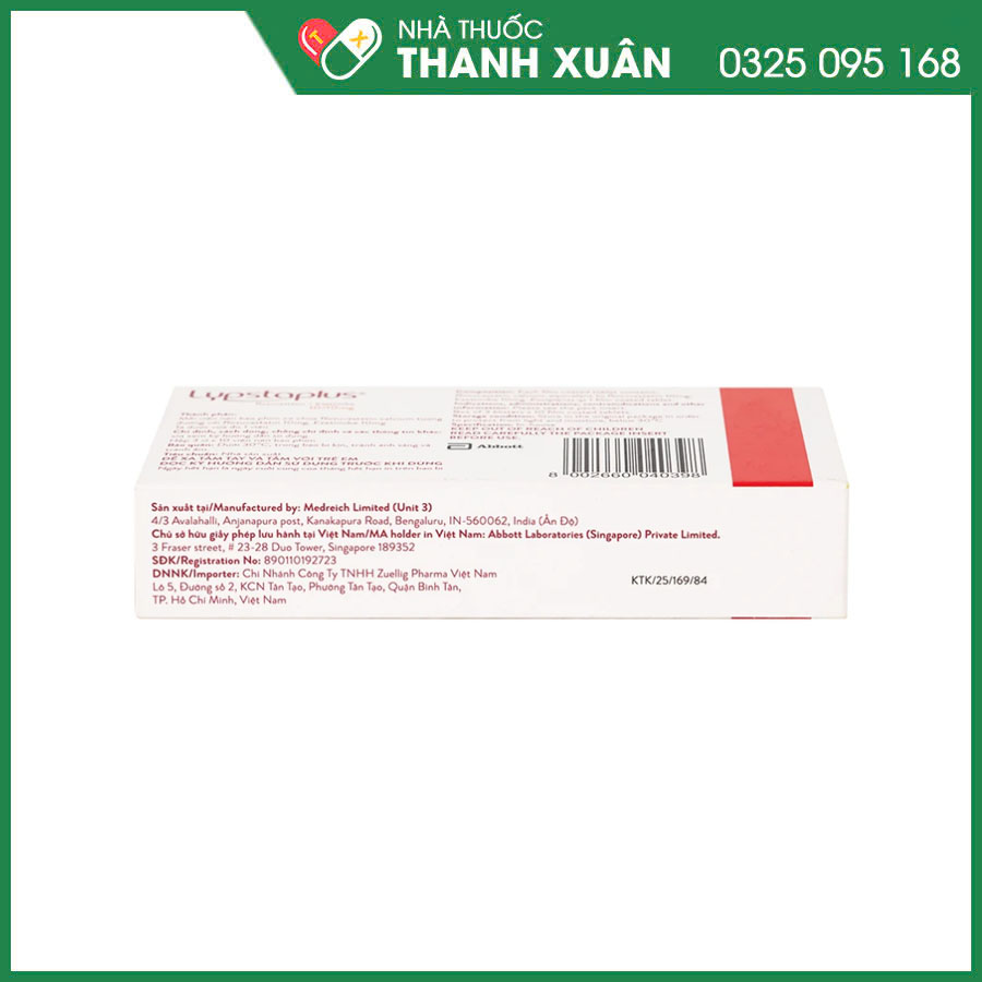 Lypstaplus 10/10 mg thuốc điều trị tăng cholesterol máu nguyên phát
