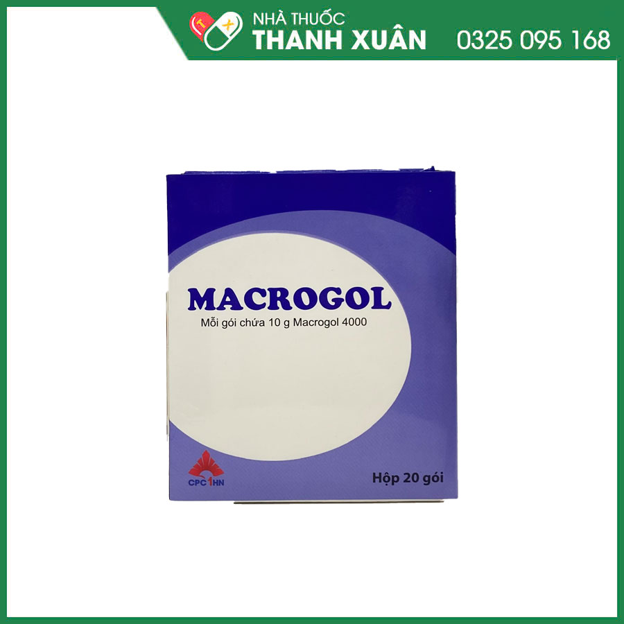 MACROGOL thuốc điều trị triệu chứng táo bón ở người lớn hoặc trẻ em từ 8 tuổi trở lên