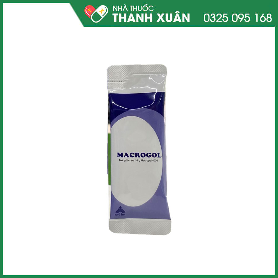 MACROGOL thuốc điều trị triệu chứng táo bón ở người lớn hoặc trẻ em từ 8 tuổi trở lên