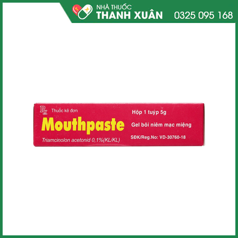 Mouthpaste 0.1% gel bôi điều trị viêm ở niêm mạc miệng, lợi và môi