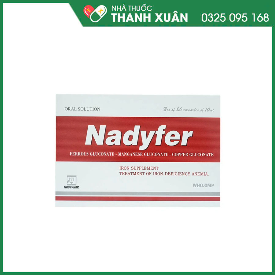 Nadyfer dung dịch uống trị thiếu máu do thiếu sắt