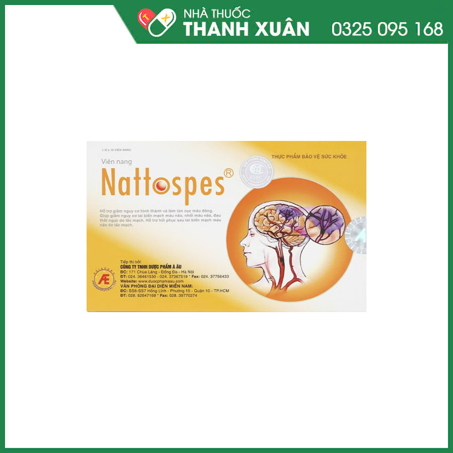 Nattospes viên uống hỗ trợ tan cục máu đông, ngừa tai biến