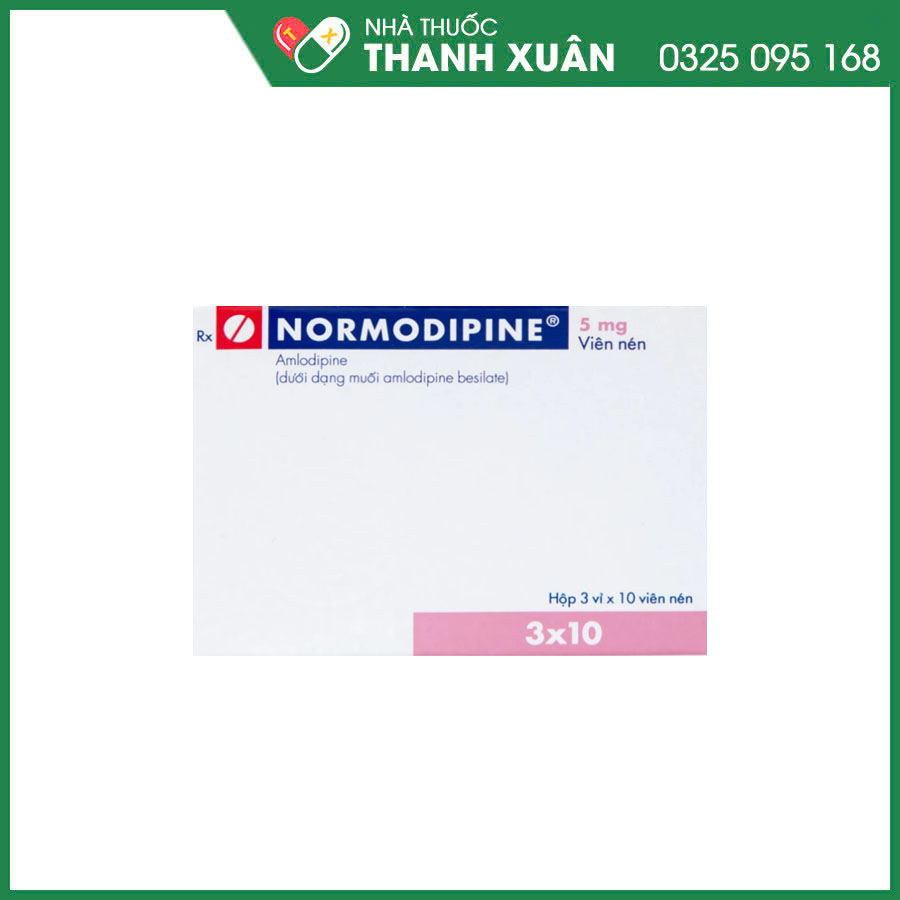 Normodipine 5 mg thuốc điều trị tăng huyết áp và đau thắt ngực