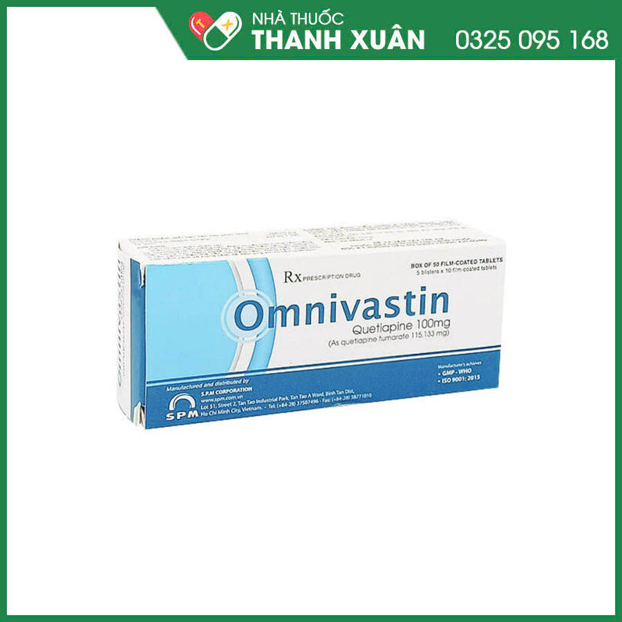 Ominivastin 100mg thuốc điều trị trầm cảm lưỡng cực, hưng cảm và tâm thần phân liệt