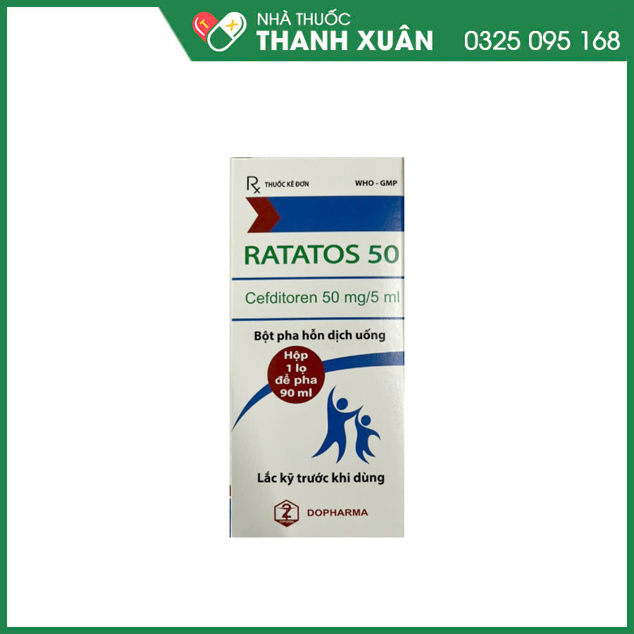 Ratatos 50 thuốc kháng sinh điều trị các bệnh nhiễm khuẩn đường hô hấp, nhiễm khuẩn da