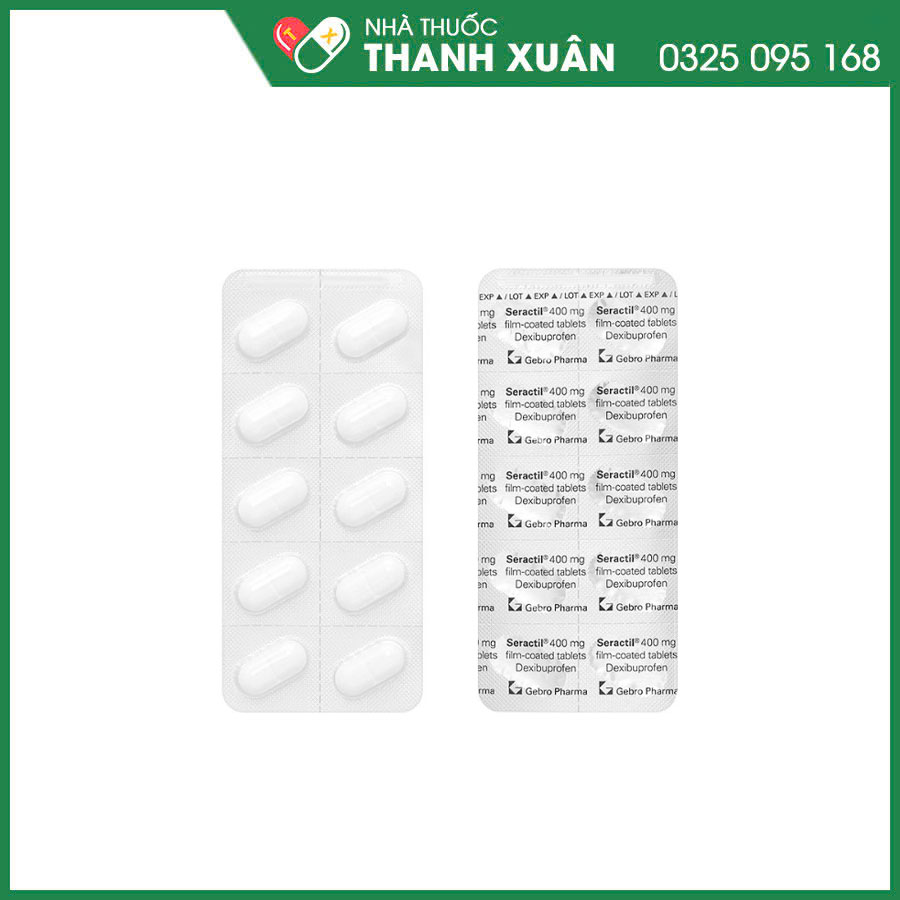 Seractil 400mg Film-coated tablets thuốc chống viêm, giảm đau trong viêm khớp