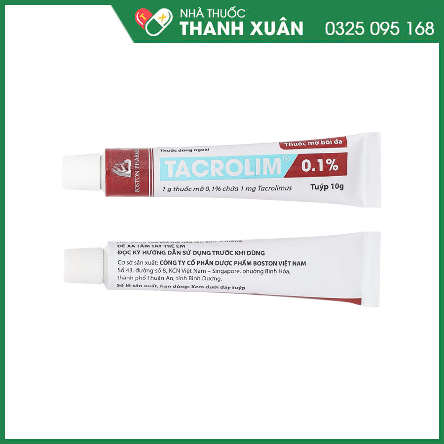 TACROLIM 0.1% thuốc mỡ bôi da điều trị viêm da cơ địa
