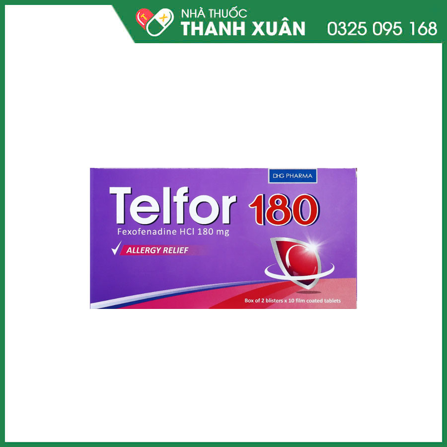 Telfor 180 thuốc điều trị triệu chứng của bệnh mày đay mãn tính