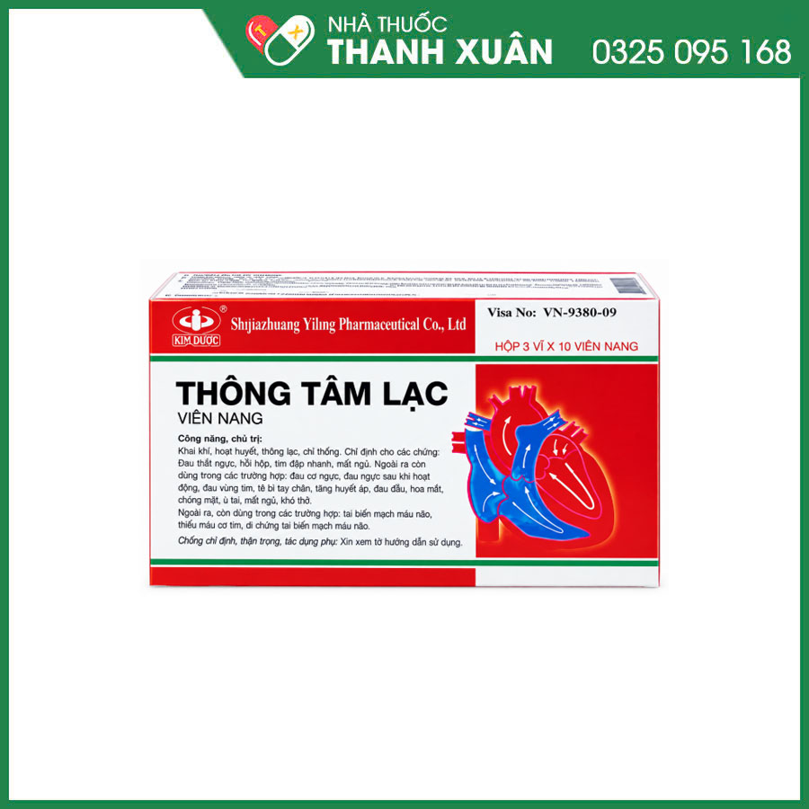 Thông Tâm Lạc thuốc điều trị bệnh mạch vành, đau thắt ngực và dùng trong đột quỵ thể khí hư huyết trệ