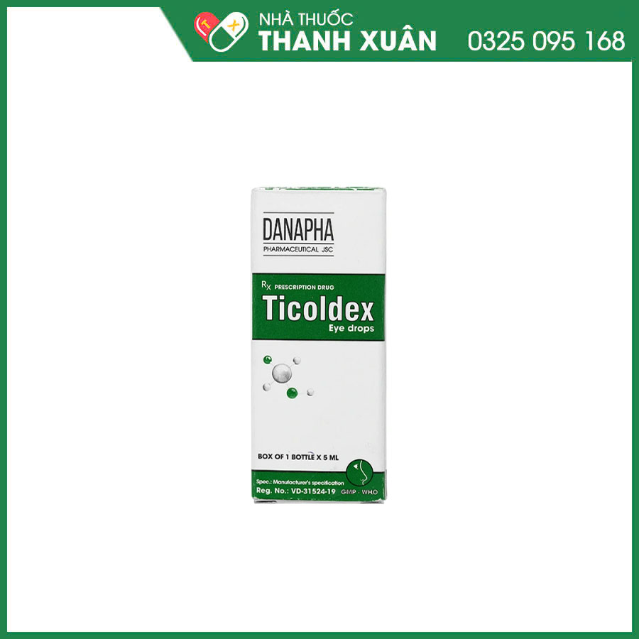 Ticodex thuốc điều trị viêm giác mạc, viêm kết mạc, viêm mống mắt