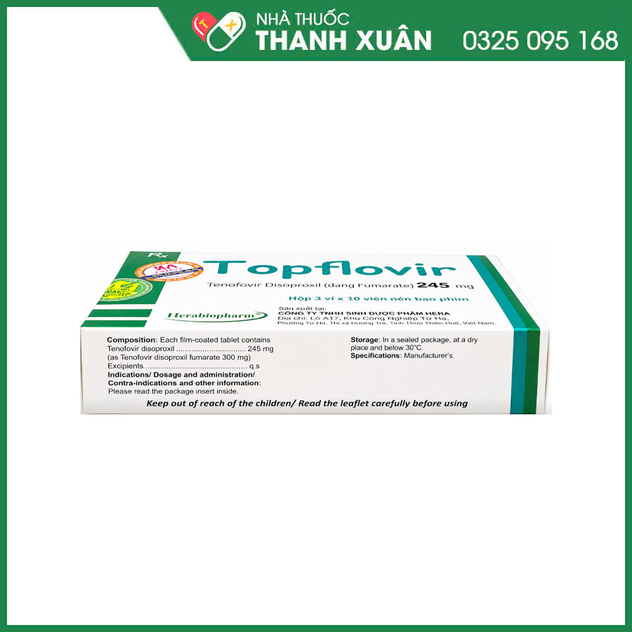 Topflovir 245 thuốc điều trị nhiễm HIV-1, bệnh viêm gan siêu vi B mãn tính