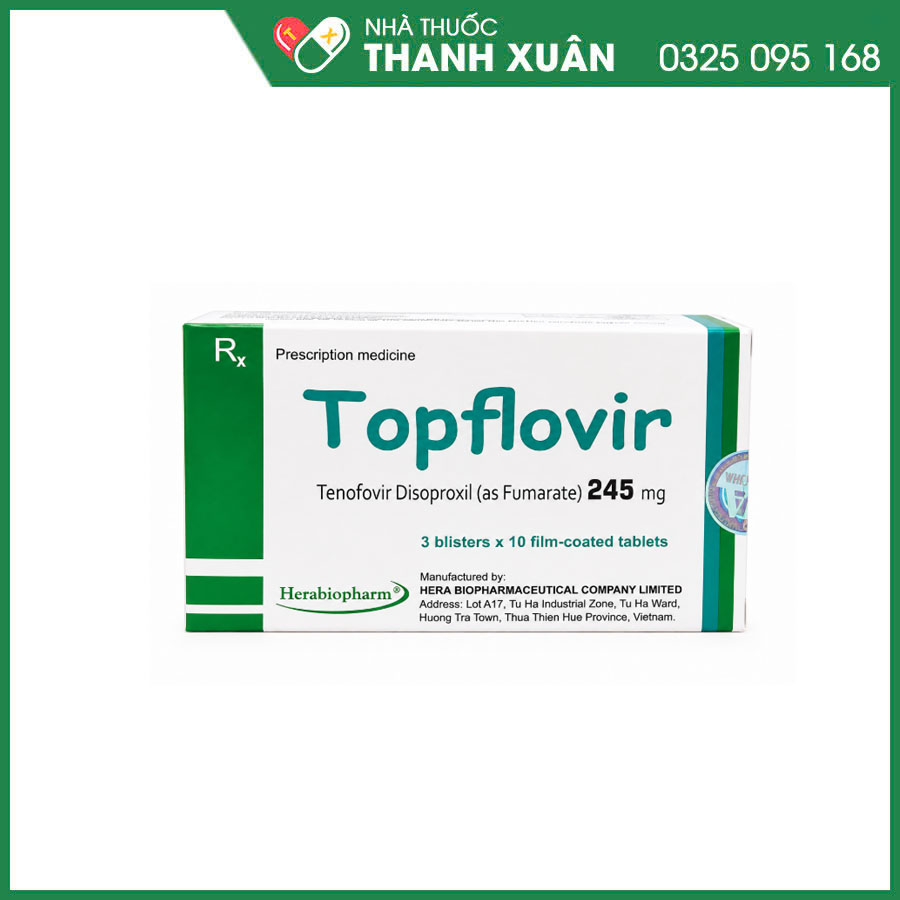 Topflovir 245 thuốc điều trị nhiễm HIV-1, bệnh viêm gan siêu vi B mãn tính