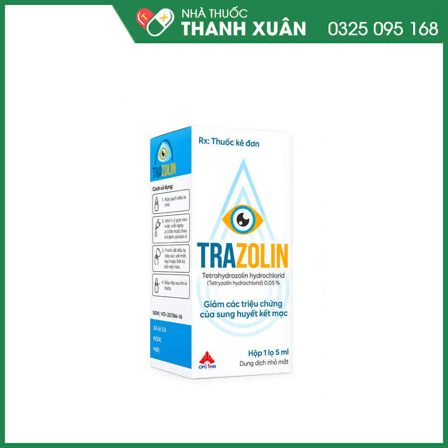 Trazolin 0,05 thuốc điều trị kích ứng và dị ứng ở mắt