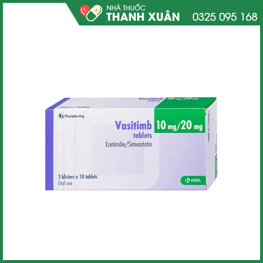 Vasitimb 10 mg/20 mg thuốc điều trị tăng cholesterol máu và phòng ngừa bệnh tim